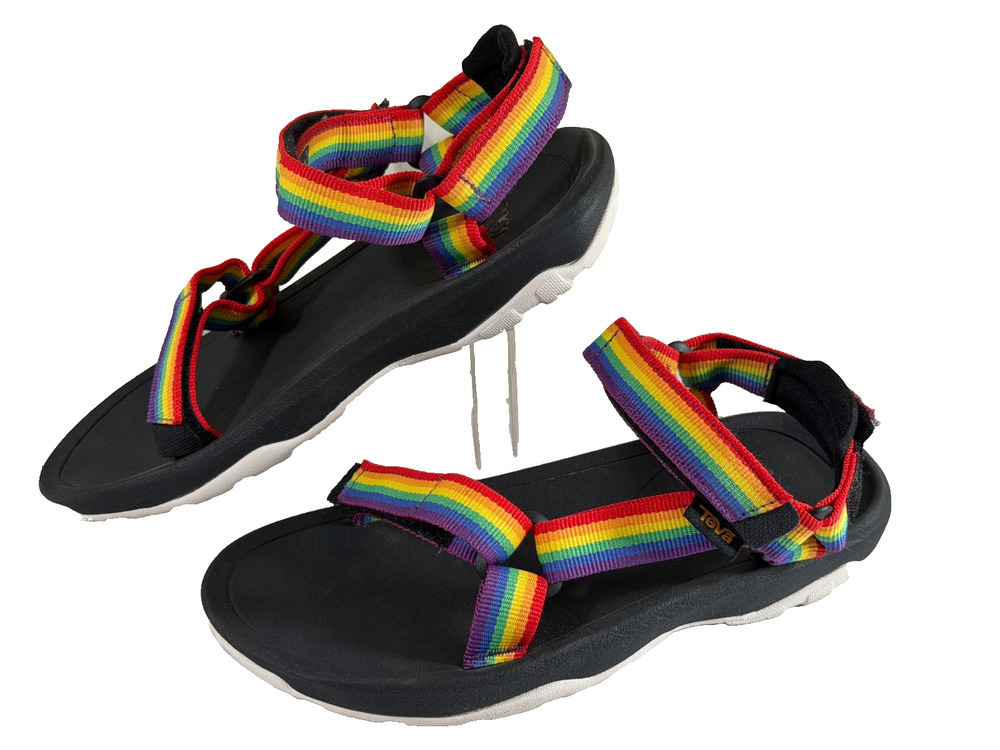 Teva Hurricane XLT 2 Active Sport Sandals, Rainbow w/ Black Footbed, Youth 3Y